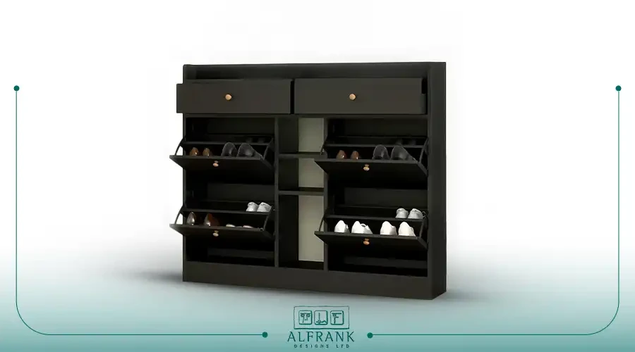 Console table with shoe storage